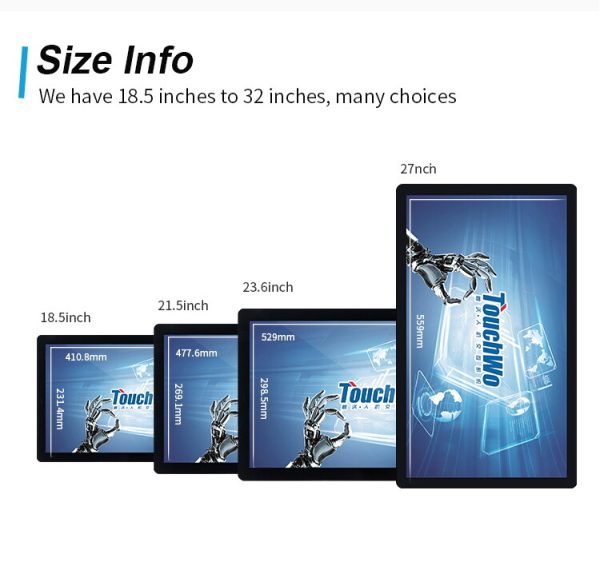 TouchWo 21.5 23.8 27 Inch Touch Screen Monitor Pc Touchscreen Monitor Industrial Android Window 10 All In One Pc For Commercial - Image 29