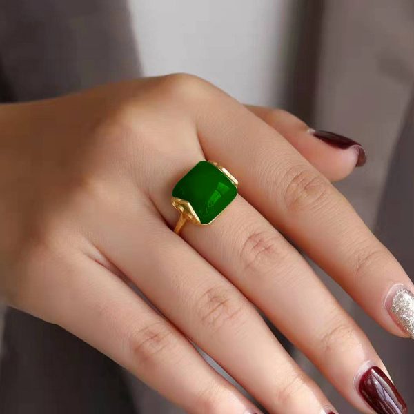 Natural Hetian Jade Ring Fashion Jewelry 925 Silver Chalcedony for Amulet Women Gifts - Image 8