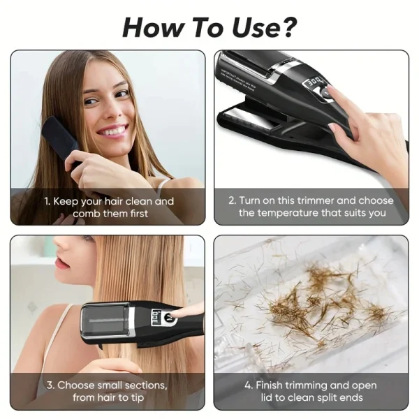 Professional Hair Cutter Machine 2 In 1 Iron Flat Hair Straightener and Hair Split Ends Trimmer Woman Trimmer Barber Machines - Image 6