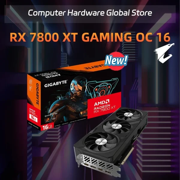 USED GIGABYTE-AMD RX7800 XT GAMING OC 16G Three fan graphics card, Placa de vídeo,GDDR6, 256 bits, PCIe 4.0, - Image 7