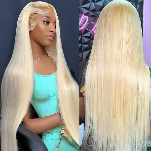 30 Inch Blonde Wig 613 HD Human Hair Lace Frontal Wig 13x6 Straight Lace Front Human Hair Wig Lace Colored Wig For Black Women - Image 2