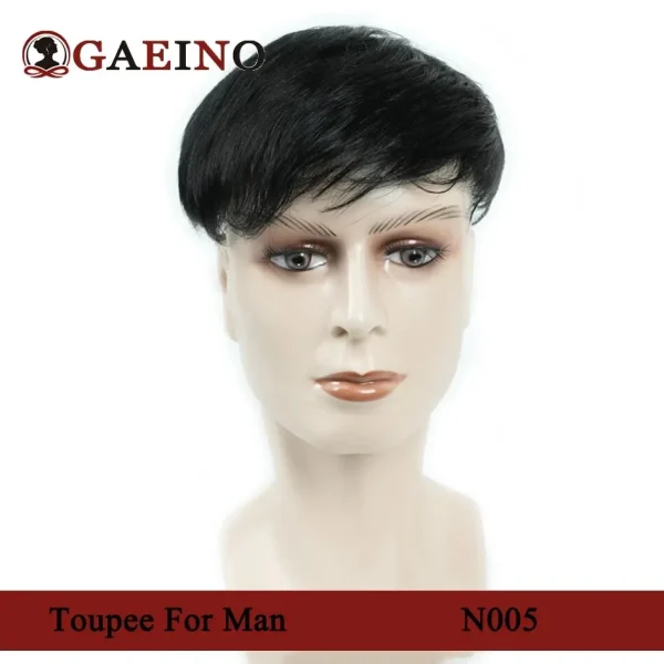 Men Toupee Human Hair Replacement System Hair Toppers Hairpiece  Hair Wig Men Hair Denstiy Natural Wig for Men - Image 7