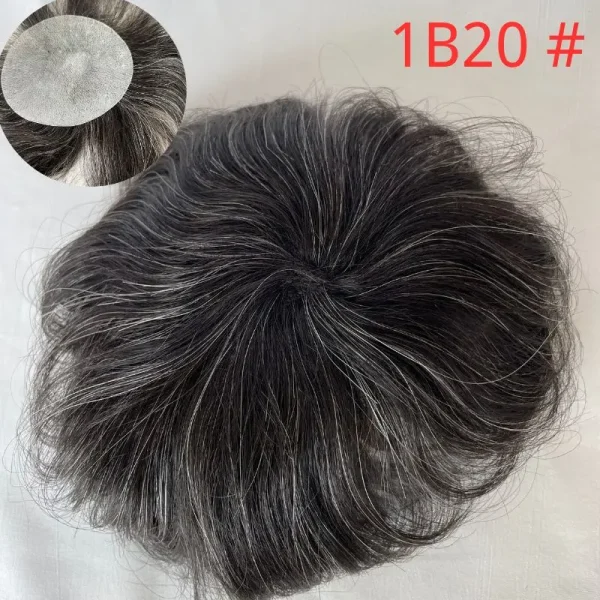 Pwigs1B80Thin Skin PU Bald Spot European Hair Patchesfor Crown Area Toupee For Men 8cm * 8cm Hair Piece Hair Replacement System - Image 11