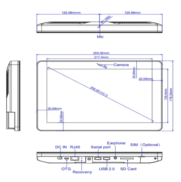 Android PoE industry tablet wall mounted 10 inch, WIfi, RJ45, Bluetooth, VESA, customized bracket-best tablet for industrial use - Image 6