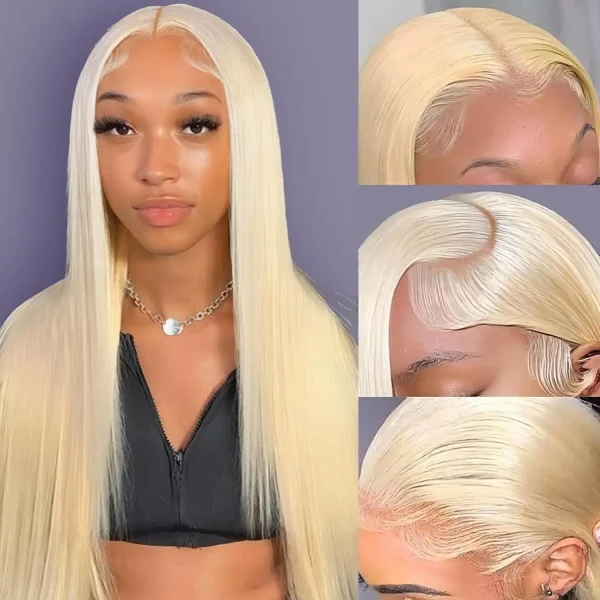 30 Inch Blonde Wig 613 HD Human Hair Lace Frontal Wig 13x6 Straight Lace Front Human Hair Wig Lace Colored Wig For Black Women - Image 4