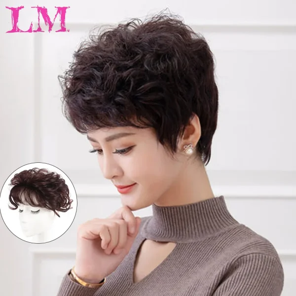 SyntheticAir Hair Bangs Edge Clipped In Bangs Extended Hair Piece Bangs Wig Cut Top Hair Loss To Cover Gray Hair Increase Volume - Image 24