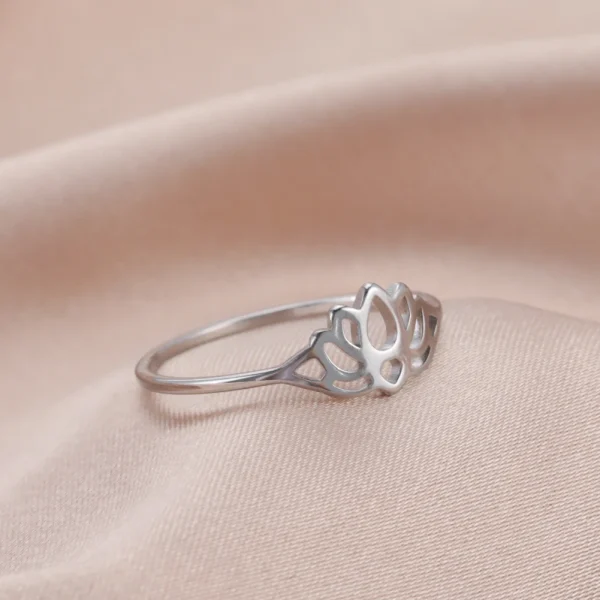 Skyrim Stainless Steel Lotus Flower Rings for Women Vintage Finger Ring Jewelry Female Wedding Engagement Gift Wholesale 2025 - Image 28