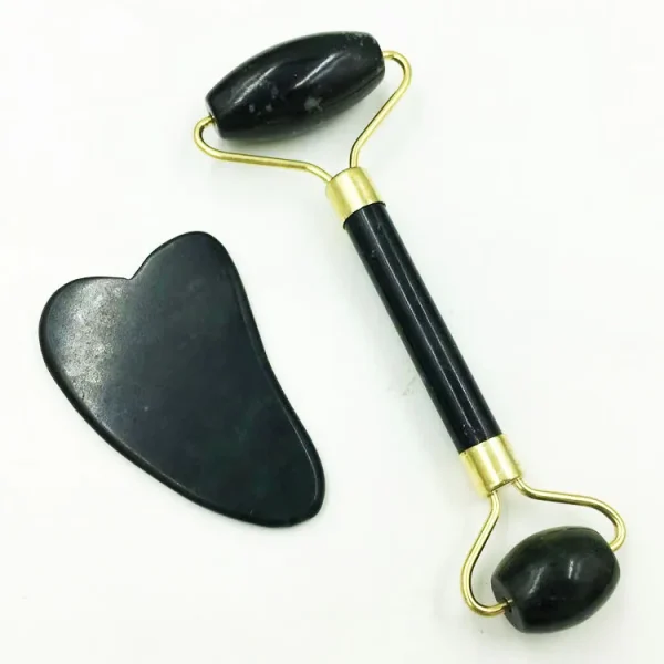 Face Massager Gua Sha Natural Stone Set Guasha Body Massage Tool Jade Face Lift Devices visage rouleau de massage rouleau visage - Image 23