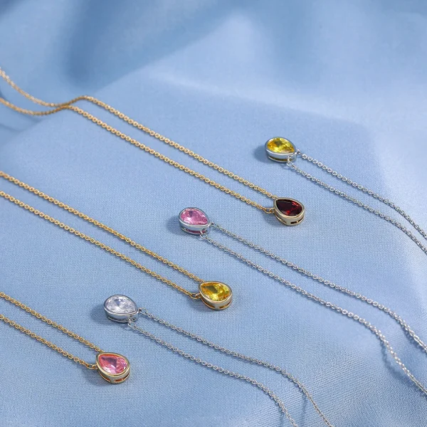 Oct/Nov/Jan/April Birthstone Pendant Necklace for Women Crystal Gold&Silver Color Chain Choker Necklaces Birthday Gift Jewelry - Image 19