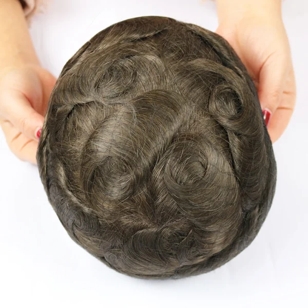 Natural Hairline Q6 Swiss Lace Front & PU Bleach Knot Prosthesis Breathable Hairpiece Grey 1B40 1B65 Human Hair Toupee For Men - Image 30