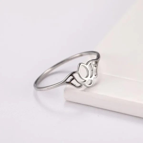 Skyrim Stainless Steel Lotus Flower Rings for Women Vintage Finger Ring Jewelry Female Wedding Engagement Gift Wholesale 2025 - Image 32