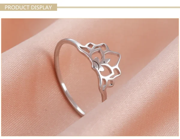 Skyrim Stainless Steel Lotus Flower Rings for Women Vintage Finger Ring Jewelry Female Wedding Engagement Gift Wholesale 2025 - Image 22