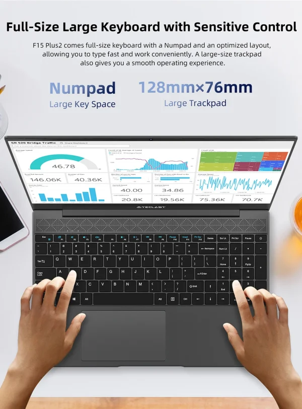 Teclast F15 Plus 2 Laptop 15.6 inch Windows 11 Laptop 8GB RAM 256GB SSD Gemini Lake N4120 USB3.0 mini-HDMI full size keyboard - Image 15