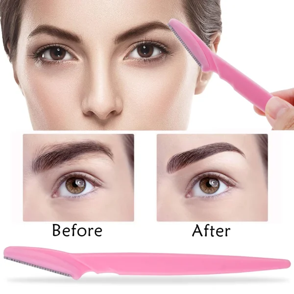 100PCS Eyebrow Shaper Portable Shaver Eye Brow Trimmer Shaping Scissors Cutter Woman Face Blade Shaper Hair Remover Makeup Tool - Image 5