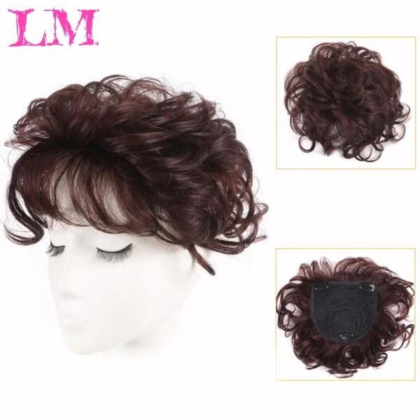 SyntheticAir Hair Bangs Edge Clipped In Bangs Extended Hair Piece Bangs Wig Cut Top Hair Loss To Cover Gray Hair Increase Volume - Image 26