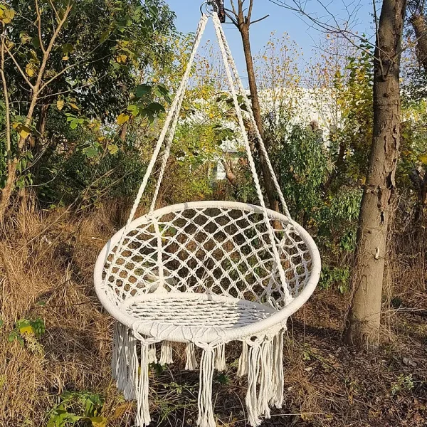 Round Hammock Chair Outdoor Indoor Dormitory Bedroom Yard For Child Adult Swinging Hanging Single Safety Chair Hammock - Image 20