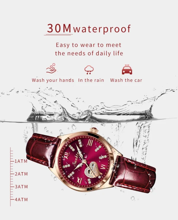 2023 LIGE Brand SUNKTA Women Watches Fashion leather Ladies Quartz Watch TOP Brand Luxury Dial Simple Rose Gold Women Watches - Image 25