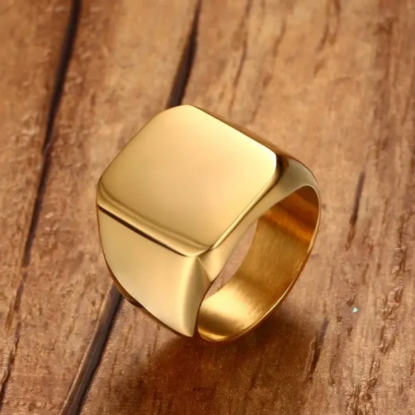 Vnox Casual Men Ring Red CZ Stone Square Top Stainless Steel Gold Color Daily Male Alliance Jewelry Size - Image 9