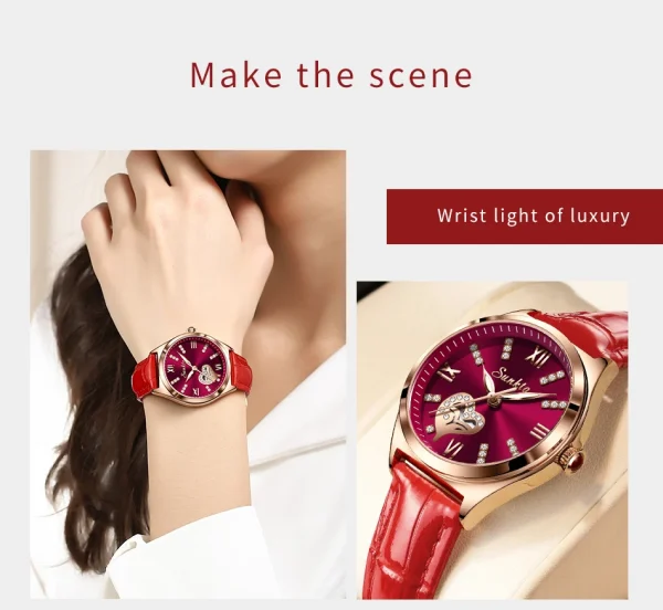 2023 LIGE Brand SUNKTA Women Watches Fashion leather Ladies Quartz Watch TOP Brand Luxury Dial Simple Rose Gold Women Watches - Image 27