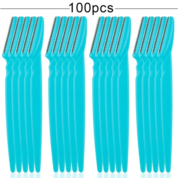 100PCS Eyebrow Shaper Portable Shaver Eye Brow Trimmer Shaping Scissors Cutter Woman Face Blade Shaper Hair Remover Makeup Tool - Image 7