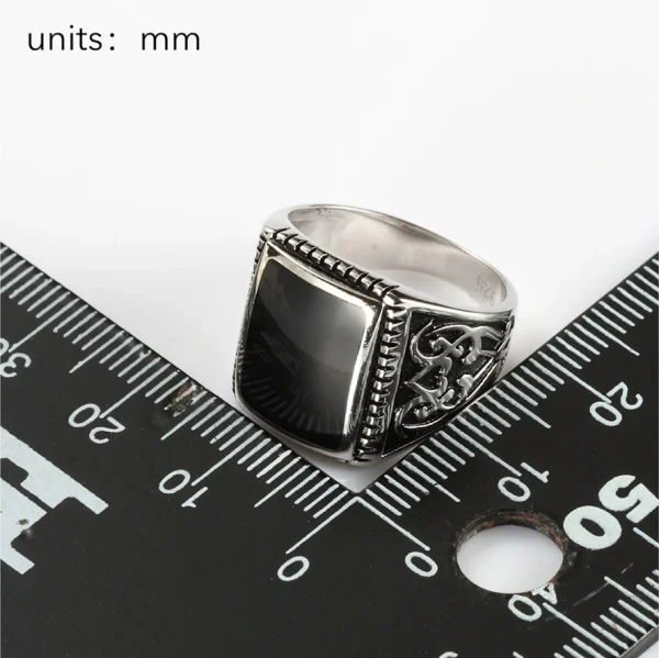 Eulonvan 925 Sterling Silver Jewelry & Accessories Finger Gothic Wedding Rings For Men Black Resin S-3807 Size 7 8 9 10 11 12 13 - Image 4