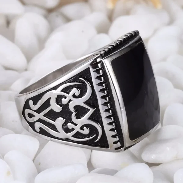 Eulonvan 925 Sterling Silver Jewelry & Accessories Finger Gothic Wedding Rings For Men Black Resin S-3807 Size 7 8 9 10 11 12 13 - Image 11