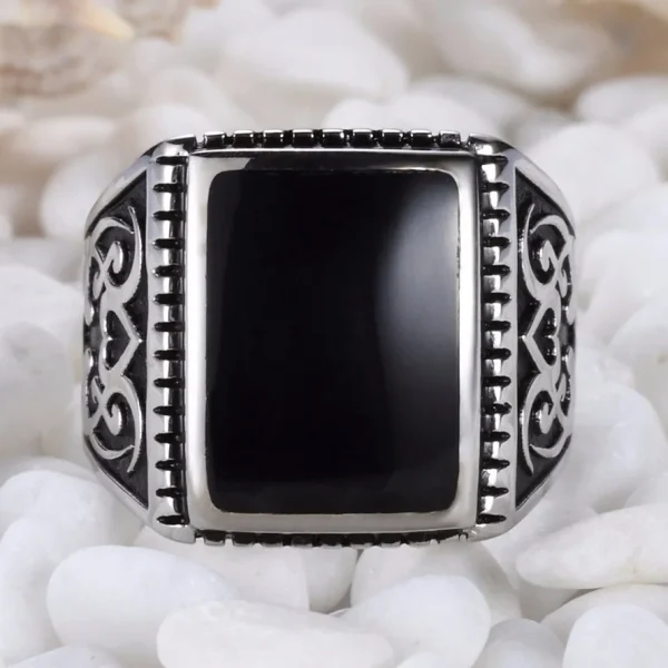 Eulonvan 925 Sterling Silver Jewelry & Accessories Finger Gothic Wedding Rings For Men Black Resin S-3807 Size 7 8 9 10 11 12 13 - Image 10