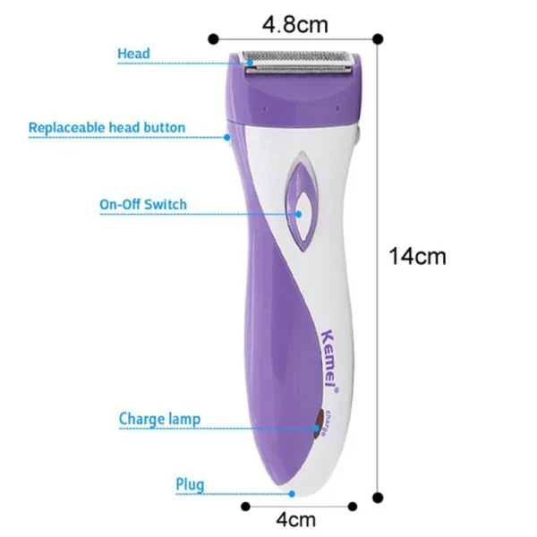 Kemei Painless Electric Women Shaver Privates Lady's Razor Shaving Machine Bikini Hair Cutter Rechargeable Hair Remover Device - Image 4