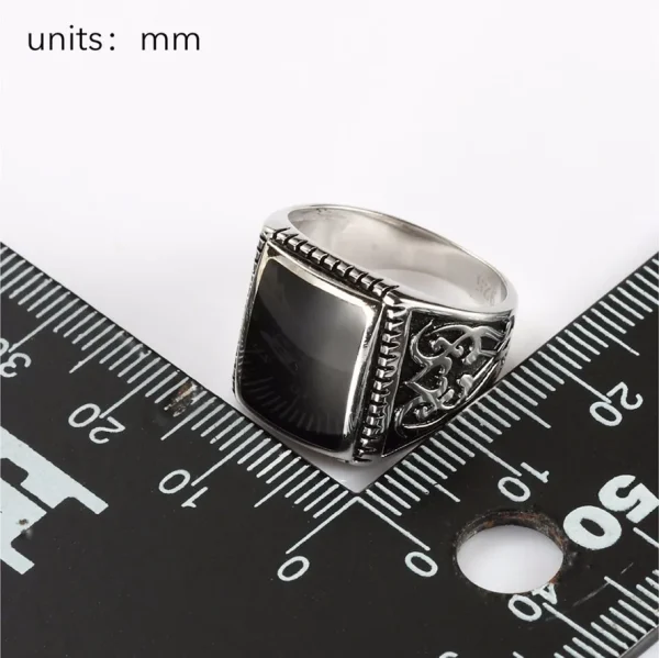 Eulonvan 925 Sterling Silver Jewelry & Accessories Finger Gothic Wedding Rings For Men Black Resin S-3807 Size 7 8 9 10 11 12 13 - Image 12