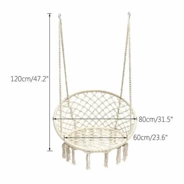 Round Hammock Chair Outdoor Indoor Dormitory Bedroom Yard For Child Adult Swinging Hanging Single Safety Chair Hammock - Image 17