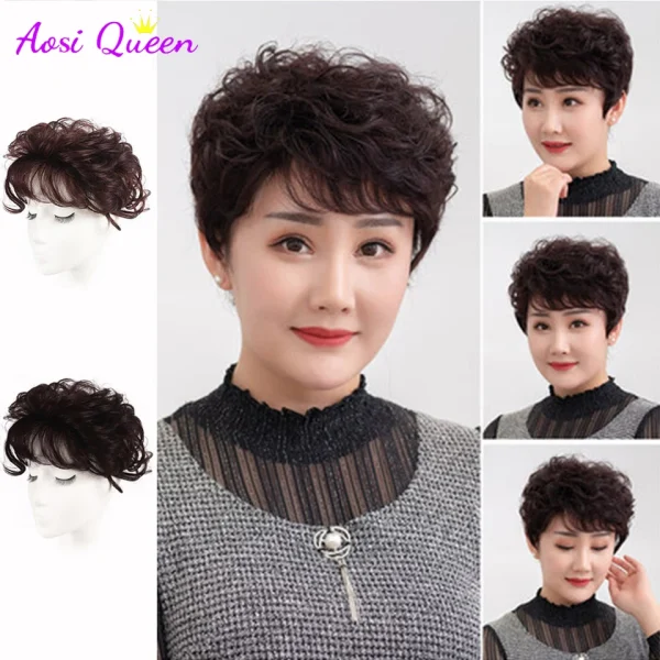 SyntheticAir Hair Bangs Edge Clipped In Bangs Extended Hair Piece Bangs Wig Cut Top Hair Loss To Cover Gray Hair Increase Volume - Image 2