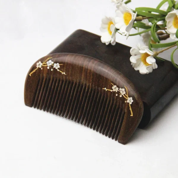 1pcs Natural Peach Wood Handcrafted Fine Tooth Comb Anti-Static Head Massage Classic Comb Hair Styling Hair Care Tool Gift - Image 7