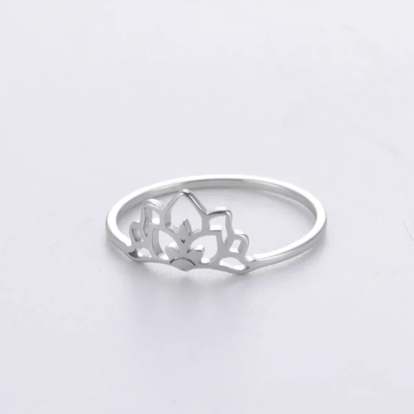 Skyrim Stainless Steel Lotus Flower Rings for Women Vintage Finger Ring Jewelry Female Wedding Engagement Gift Wholesale 2025 - Image 17