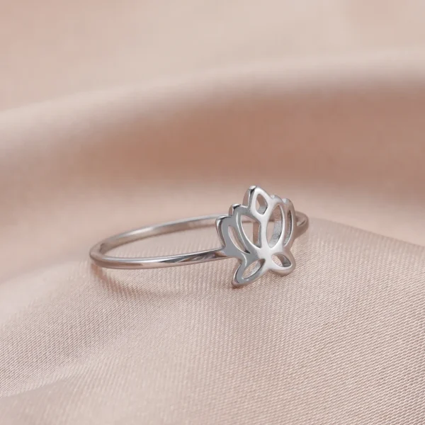 Skyrim Stainless Steel Lotus Flower Rings for Women Vintage Finger Ring Jewelry Female Wedding Engagement Gift Wholesale 2025 - Image 26