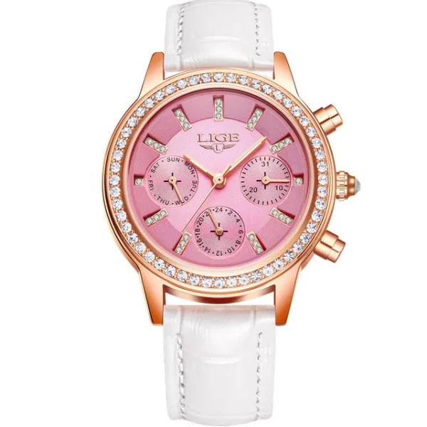 2023 LIGE Brand SUNKTA Women Watches Fashion leather Ladies Quartz Watch TOP Brand Luxury Dial Simple Rose Gold Women Watches - Image 10