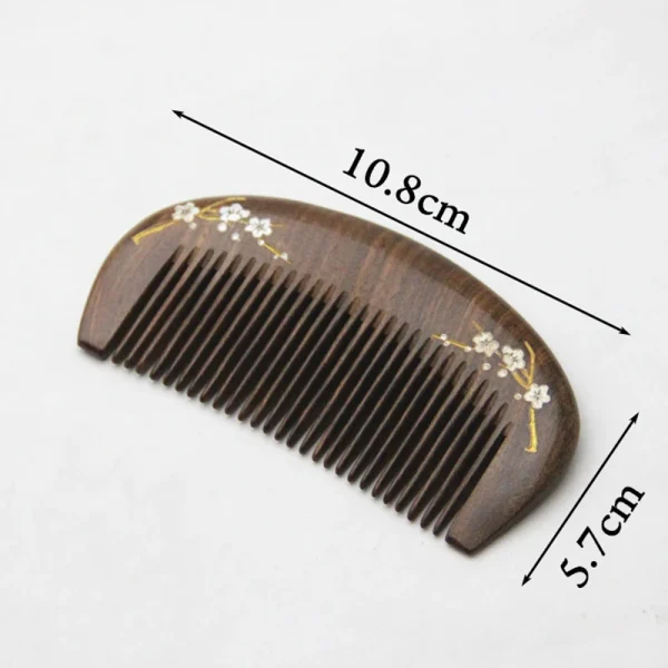 1pcs Natural Peach Wood Handcrafted Fine Tooth Comb Anti-Static Head Massage Classic Comb Hair Styling Hair Care Tool Gift - Image 9