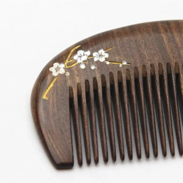 1pcs Natural Peach Wood Handcrafted Fine Tooth Comb Anti-Static Head Massage Classic Comb Hair Styling Hair Care Tool Gift - Image 10