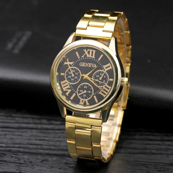 Classic New 2024 Geneva 3 Eyes Gold Casual Women Watch Men Stainless Steel Ladies Clock Quartz Wristwatches Ladies Watch - Image 14