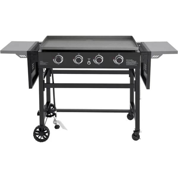 Black Camping Stove 35-Inch Outdoor Propane BBQ Grill GB4001B 4-Burner Flat Top Gas Griddle Camp Supplies 000 BTU Cooking Power - Image 9