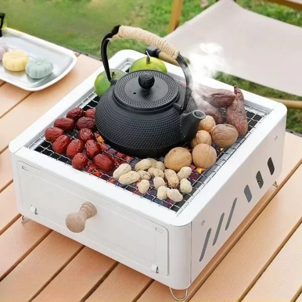 Square grill Charcoal grill Charcoal Enclosed Tea making Outdoor courtyard Outdoor, camping cookware - Image 13