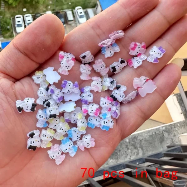 Sanrio Nail Charms Hello Kitty Design Nail Art Diy Mini Rhinestones Flatback Charms Crafts Stones for Manicure Nail Charms 70PCS - Image 10