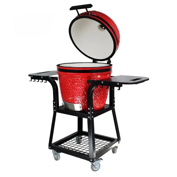 Kamado 22 Inch Charcoal Barbecue Grill Smoker Bbq Grills Outdoor Color Red - Image 6