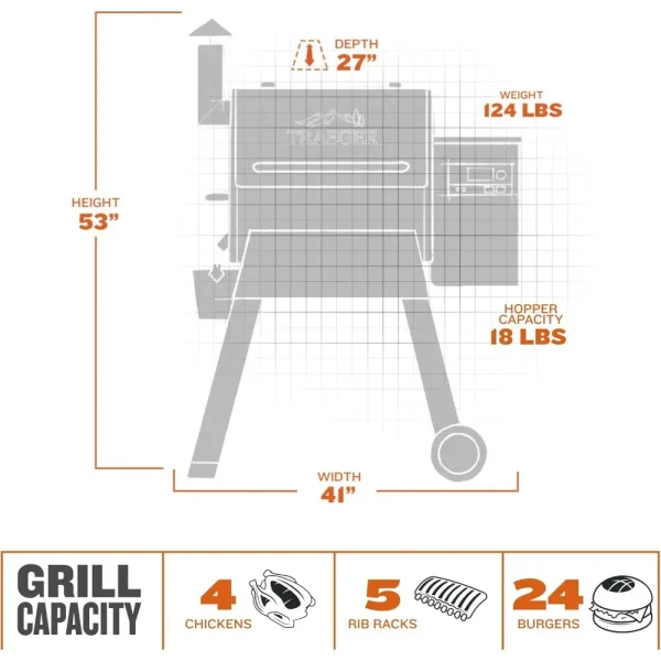 Grills Pro 575 Electric Wood Pellet Grill and Smoker with WiFi and App Connectivity, Black - Image 4