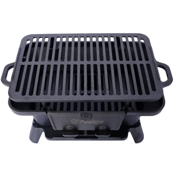 Oval Cast Iron Grill Outdoor, Portable Charcoal Grill and Tabletop Cast Iron Skillet - 100% Cast Iron, Enameled, Durable - Image 4