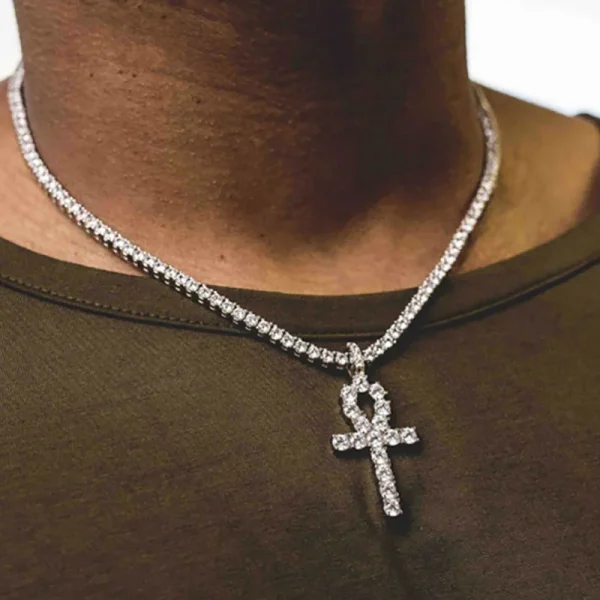 Hip Hop Iced Out Tennis Cross Pendant Necklace for Men Steampunk Gold Plated CZ Chain on Neck Luxury Design Jewelry S-OHP003 - Image 12