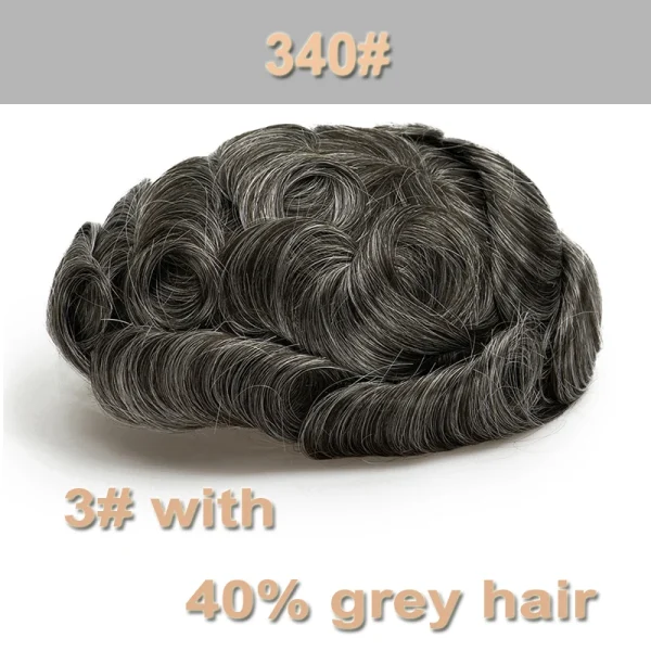 V Loop Grey Hair Men Toupee 0.08-0.1mm Skin PU Human Remy Hair Prosthesis Wig Full Skin PU Hairpiece Men Toupee Hair Replacement - Image 20