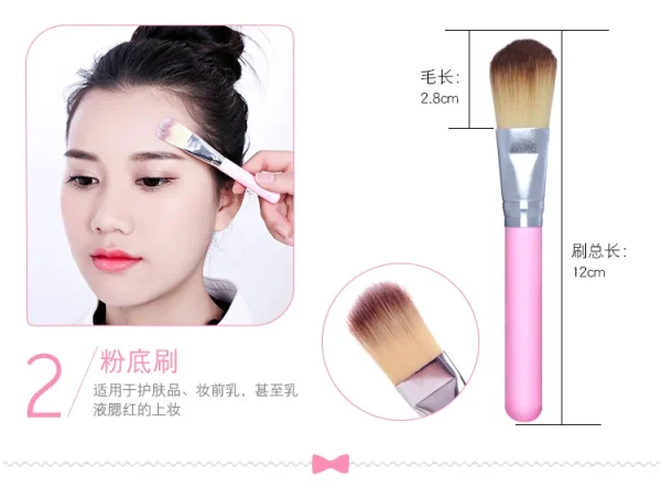 Hello Kitty Makeup Brush Set with Box Cute Fashion Blush Eyebrow Lip Eyeshadow Brush Beauty Tool Women Girls Facial Makeup Gift - Image 14