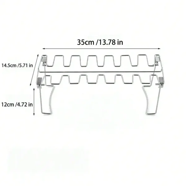 Chicken Leg & Wing Rack for Grill, 14 Slots Stainless Steel Roaster Stand for Chicken Legs, Wings, Drumstick, for Smoker Grill - Image 7