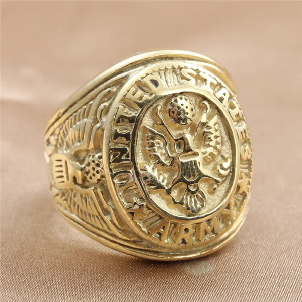 Vintage U.S. Army Eagle Ring Men Silver Color Gold Stainless Steel U.S. Army Ring Marine Corps Ring Men Fashion Jewelry Gift - Image 7