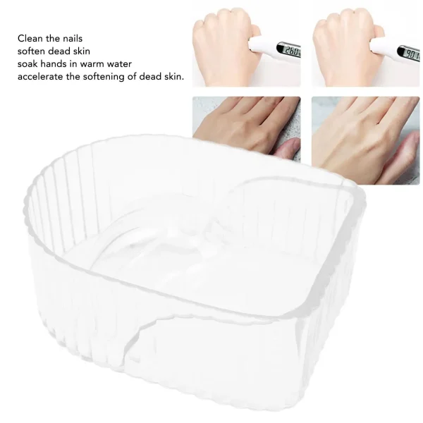 Acrylic Hand Soaking Bowl for Manicure - Dead Skin Softener & Nail Cleaning Tray - for beauty Salon Tool Accessories - Image 3